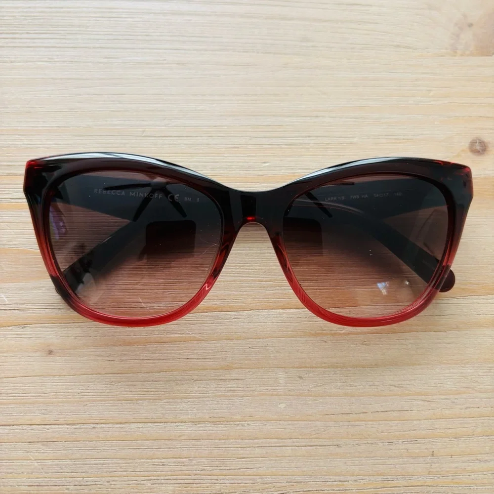 Rebecca‎ Minkoff Women’s Sunglasses Black Red Gradient Designer Shades 54mm